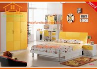 hot sale mdf modern wooden teens girls yellow kids beautiful bedroom furniture sets