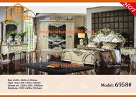 Buy european American antique new leather solid teak wood wooden carving bedroom furniture sets