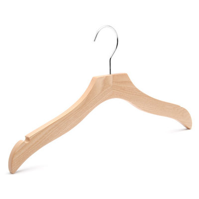 China natrual color  wooden hanger with u shape pit on two shoulders supplier