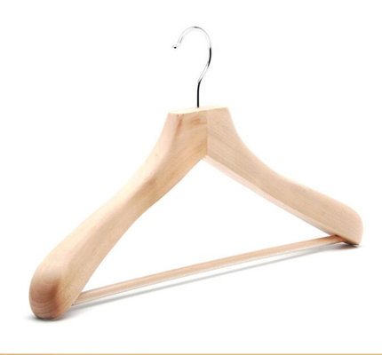 China large custom size luxury wooden suit hanger with wood bar supplier