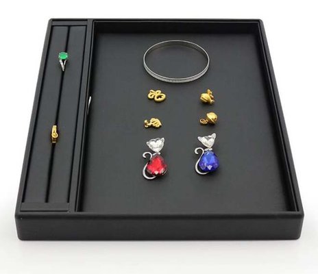 China Velvet Material Jewelry Storage Trays Exhibition Showcase Trays For Ring / Necklace supplier