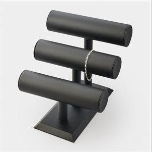 China Black PU 3 Tier Bracelet Display Stand , Jewelry Displays For Bracelets ISO9001 supplier