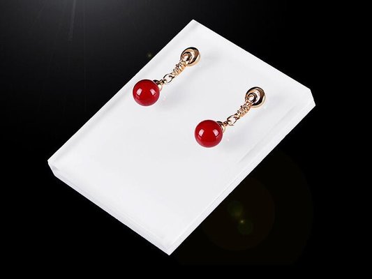 China White Earring Clear Acrylic Stands 8mm 10mm Thickness With Logo Printed supplier