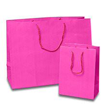 China Pink High Gloss Jewelry Gift Bags with Rope Handle / Logo Printed supplier