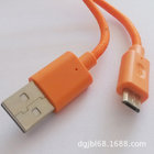 USB 2.0 AM, Micro USB M, gold flash, nickel-plated, 1m, pvc jacket+braid, bare copper,