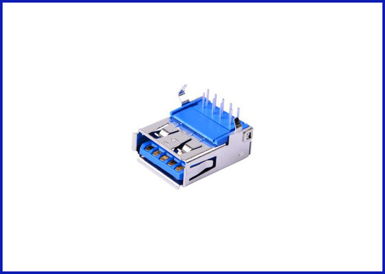 China USB 3.0 A type Pin type Bend your feet male connector blue Brass material supplier