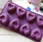 Purple Color 8-Heart Shaped Silicone Baking Cake Mold With Custom Package