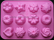 12-Flower Silicone Cake Chocolate Craft Candy Baking Mold/Candy Mould/Cake Mold