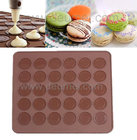 30-Capacity Round Shaped Non Stick Heat Resistant Reusable Macarons Silicone Baking Mat
