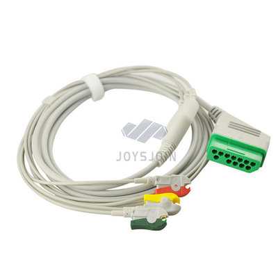 China Compatible Nihon Kohden one piece ECG cable 12pin clip IEC/AHA 3-lead cable ECG supplier