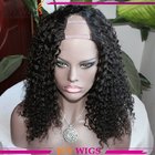 Jerry Curl 150% Density Double Drown 100% Human Hair U Part Wig