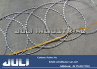 500mm diameter galvanized flat wrapped razor wire, flat wrap razor wire, flat wrap concertian razor wire