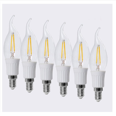China Hot sale high lumens E12 2W Candelabra LED Filament Candle Light Bulb supplier