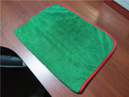 Green color 40x60cm microfiber microfibre car cleaning detailing towels/cloth with red edge