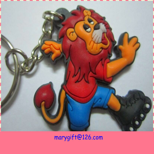 factory supply lion shape PVC key chain samples