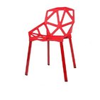 pp back and seat metal legs stackable chair plastic