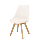 KLD hot selling colorful wood legs leather pp plastic tulip dining chair