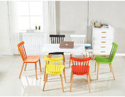 wood legs colorful plastic chair outdoor or indoor plastic Windsor chair