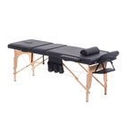 3-Section Folding Portable Wood Collapsible Massage Table Bed for Facial Spa Tattoo Beauty and Therapy, With Carrying Ba