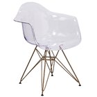 Transparent Side Chair with Gold Base