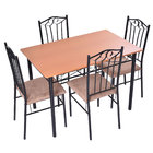 5 PC Dining Set Metal Table and 4 Chairs Kitchen Breakfast Furniture