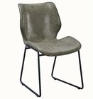 leather armless mid century modern dining chair