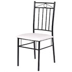 5 Piece Dining Set Glass Metal Table and 4 Chairs Kitchen Breakfast Furniture