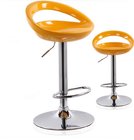 Contemporary Plastic Adjustable Height Barstool with Chrome Base bar stool chair