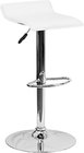Contemporary Vinyl Adjustable Height Barstool with Chrome Base