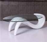 colorful oval glass center room coffee table design