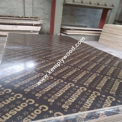 High quality hard wood core brown film faced plywood, two times hot pressed brown shuttering plywood with brand logo
