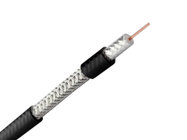 China Tri - Shield RG6 Coaxial Cable 18 AWG CCS 77% Aluminum Braiding Black for CATV MATV manufacturer