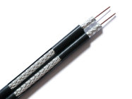 China Digital Video Black Dual RG6 Siamese Cable / 75 Ohms 18 AWG Coaxial Cable Black manufacturer