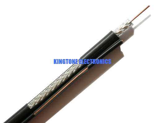 China PE Jacket with Messenger RG6 CATV Coaxial Cable 18AWG CCS Conductor for Satellite TV company