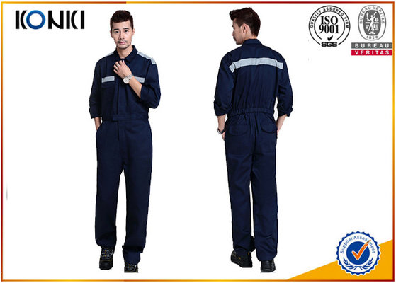 China Navy Safety Custom Work Uniforms Long Sleeve With Reflective Strip supplier