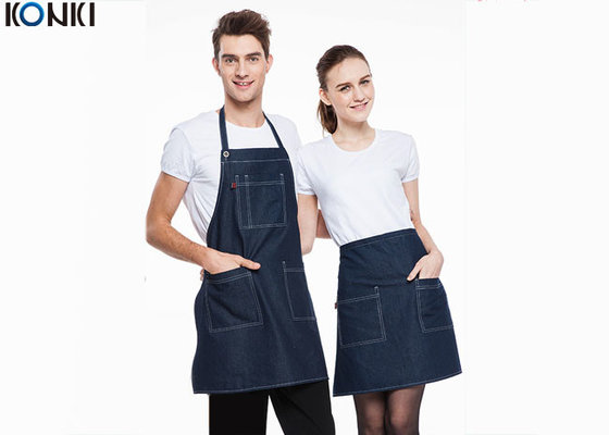 China Solid Color Womens Kitchen Aprons With Pockets For Women Cooking supplier