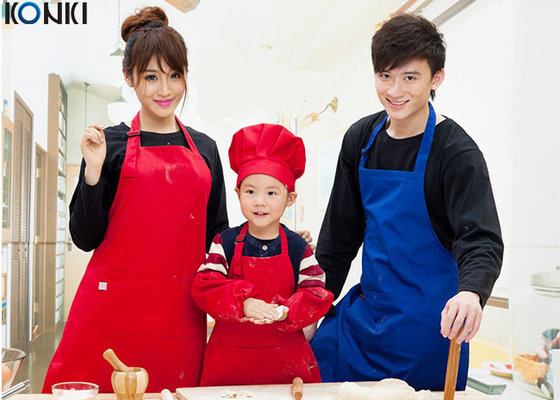 China Professional Red Color Custom Kitchen Aprons Cotton Durable Logo Printed supplier