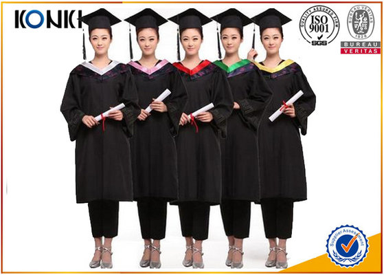 China wholesale graduation gowns and mortar board black gowns from China clothing factory supplier