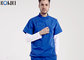 Mens Medical Scrubs Uniforms , Short Sleeve Cotton Surgical Gown Green supplier