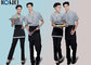 Trendy Restaurant Uniforms For Restaurant Staff / V Neck Shirt And Pants supplier