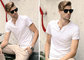 Cotton Plain White T Shirt  V Neck T Shirt Printing For Man and Women supplier