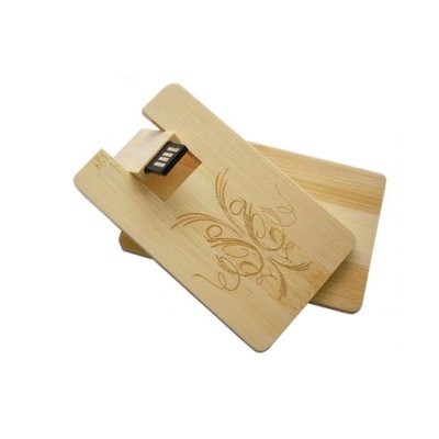 Wooden USB Business Card Flash Drives Custom Logo, Eco-friendly Wood Card USB Flash Drive