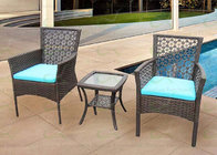 Garden Patio Furniture 3-piece Rattan Outdoor Set wz Two Wicker Chairs