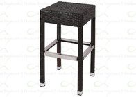 Commercial Outdoor Bar Chairs Rattan Counter Stool Resin Wicker in Black