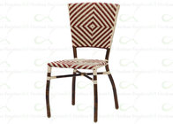 Outdoor Aluminum Bamboo Bar Chairs in Red for Alfresco Catering