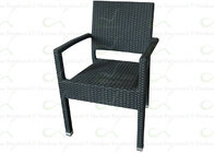 Outdoor Dining Chairs Black Color Resin Wicker Furniture for Restaurant