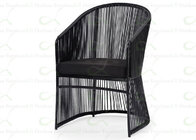 Outdoor Dining Chairs Round Shape Wicker Chair Cushion Included in Black