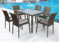 5-pieces Set Outdoor Dining Sets Resin Wicker Garden Furniture Stacking Chair
