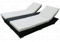 Outdoor Chaise Lounges Double Pool Chaise Lounge Chair with Cushion