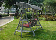 Luxury Rattan Swing All-weather Garden Furniture Hanging Rattan Chair in Grey